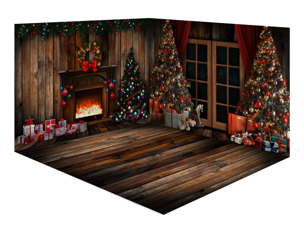 Kate Christmas Tree Window&Fireplace Room Set