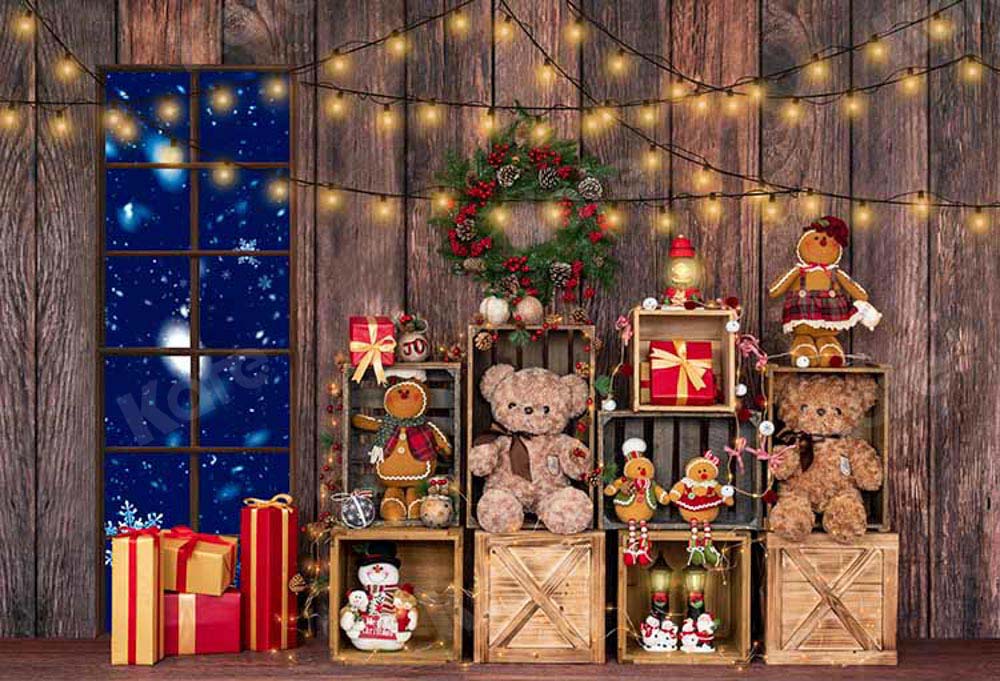 Kate Christmas Gifts Winter Wood Backdrop Designed by Emetselch