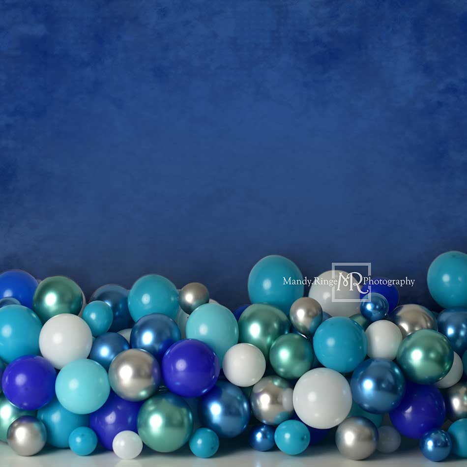 Kate Cake Smash Backdrop Blue Balloon Designed by Mandy Ringe Photography -UK