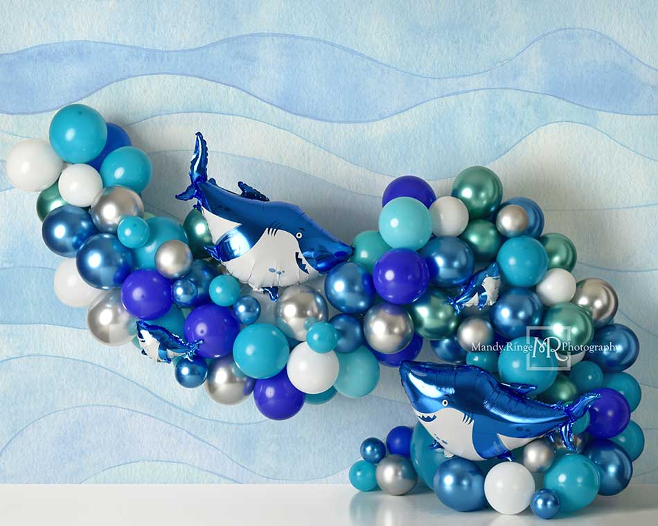 Kate Blue Balloon Shark Backdrop Designed by Mandy Ringe Photography -UK