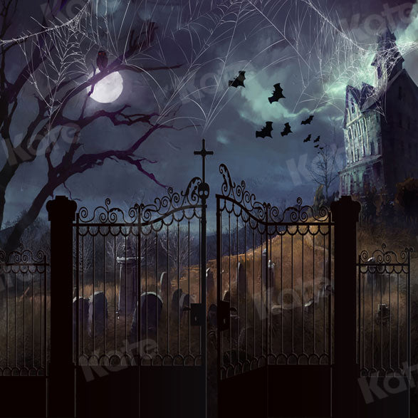 Kate Halloween Castle Night Door Backdrop for Photography