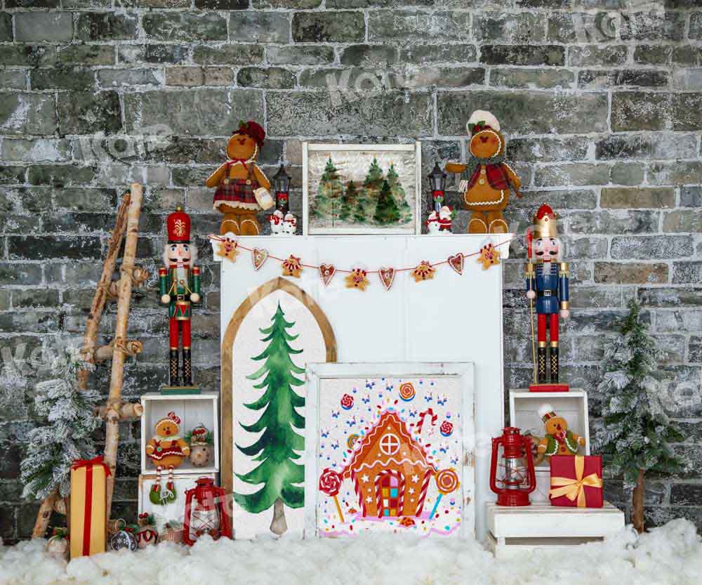 Kate Christmas Gingerbread Winter Backdrop Designed by Emetselch