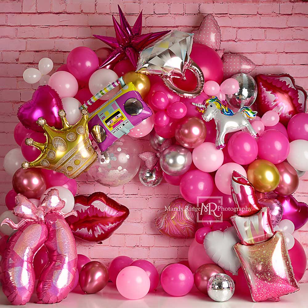 Kate Party Girly Doll Pink Cake Smash Backdrop Designed by Mandy Ringe Photography -UK