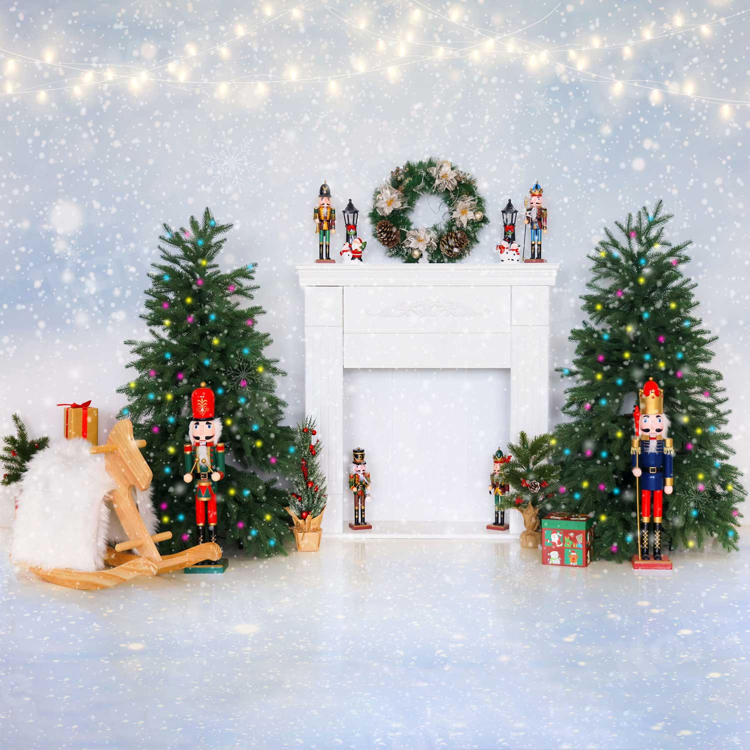 Kate Christmas Nutcracker Toys Shiny Backdrop for Photography