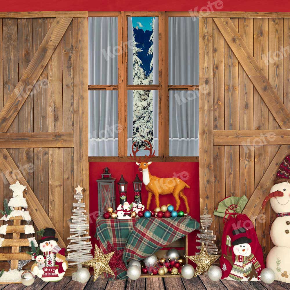 Kate Christmas Gifts Wood Barn Door Backdrop Designed by Emetselch