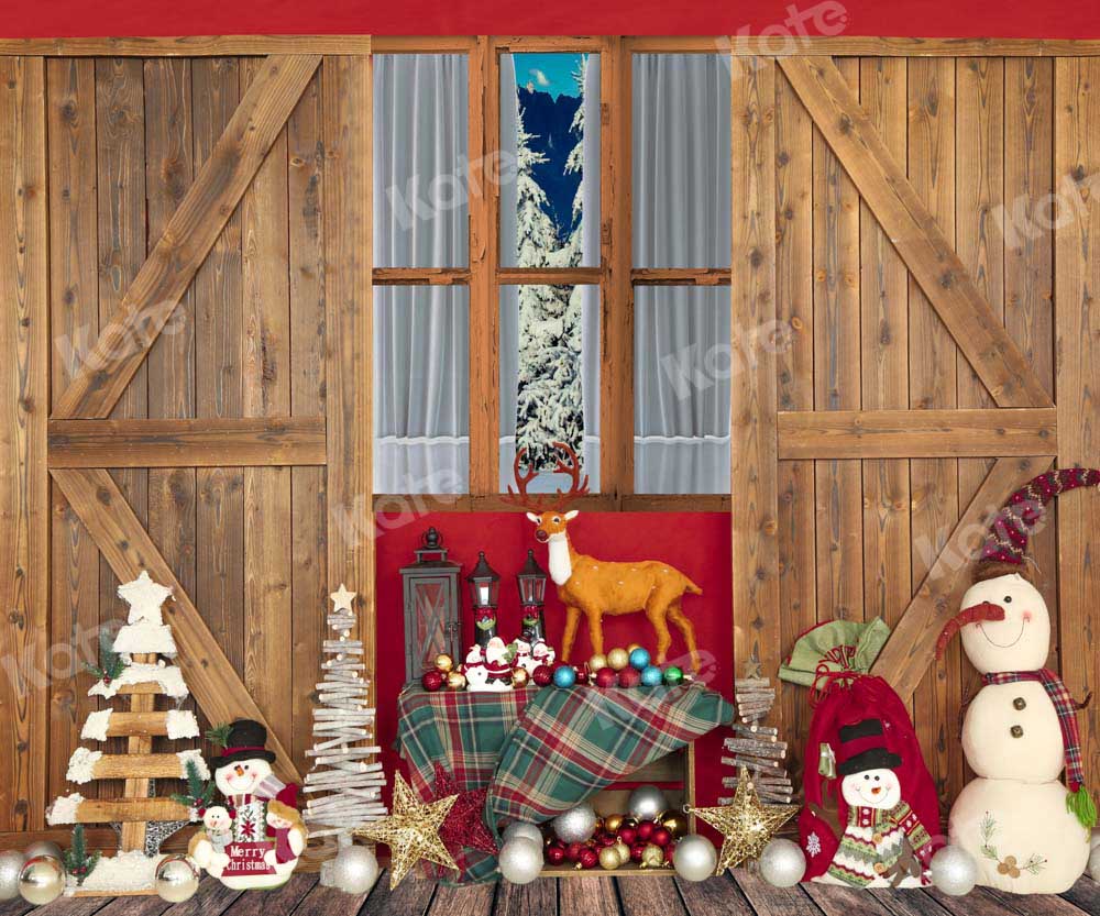 Kate Christmas Gifts Wood Barn Door Backdrop Designed by Emetselch