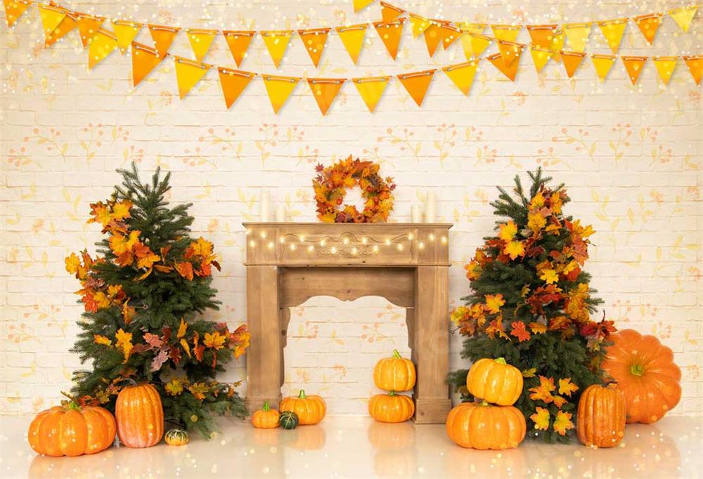 Kate Autumn Pumpkins Thanksgiving Backdrop for Photography -UK