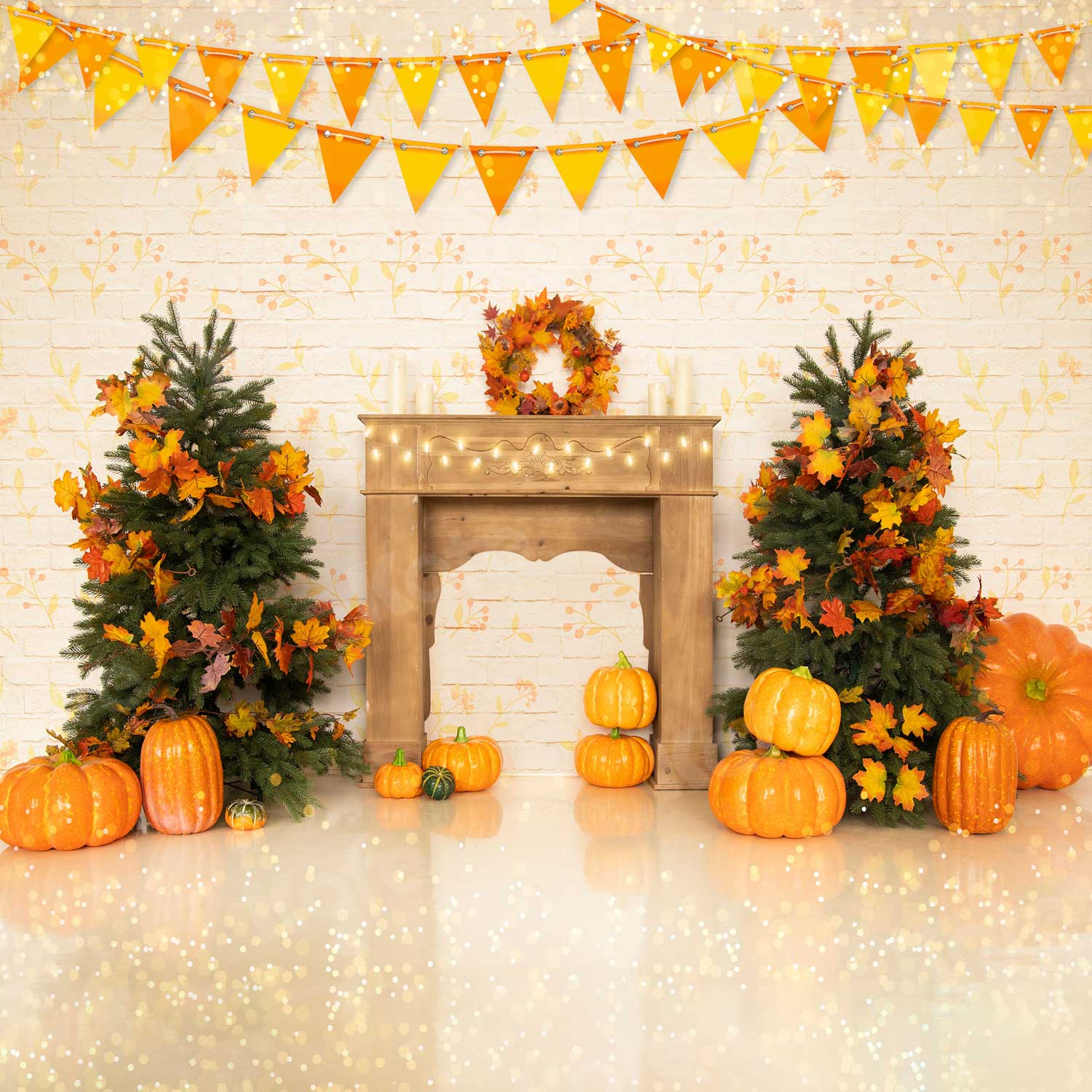 Kate Autumn Pumpkins Thanksgiving Backdrop for Photography -UK