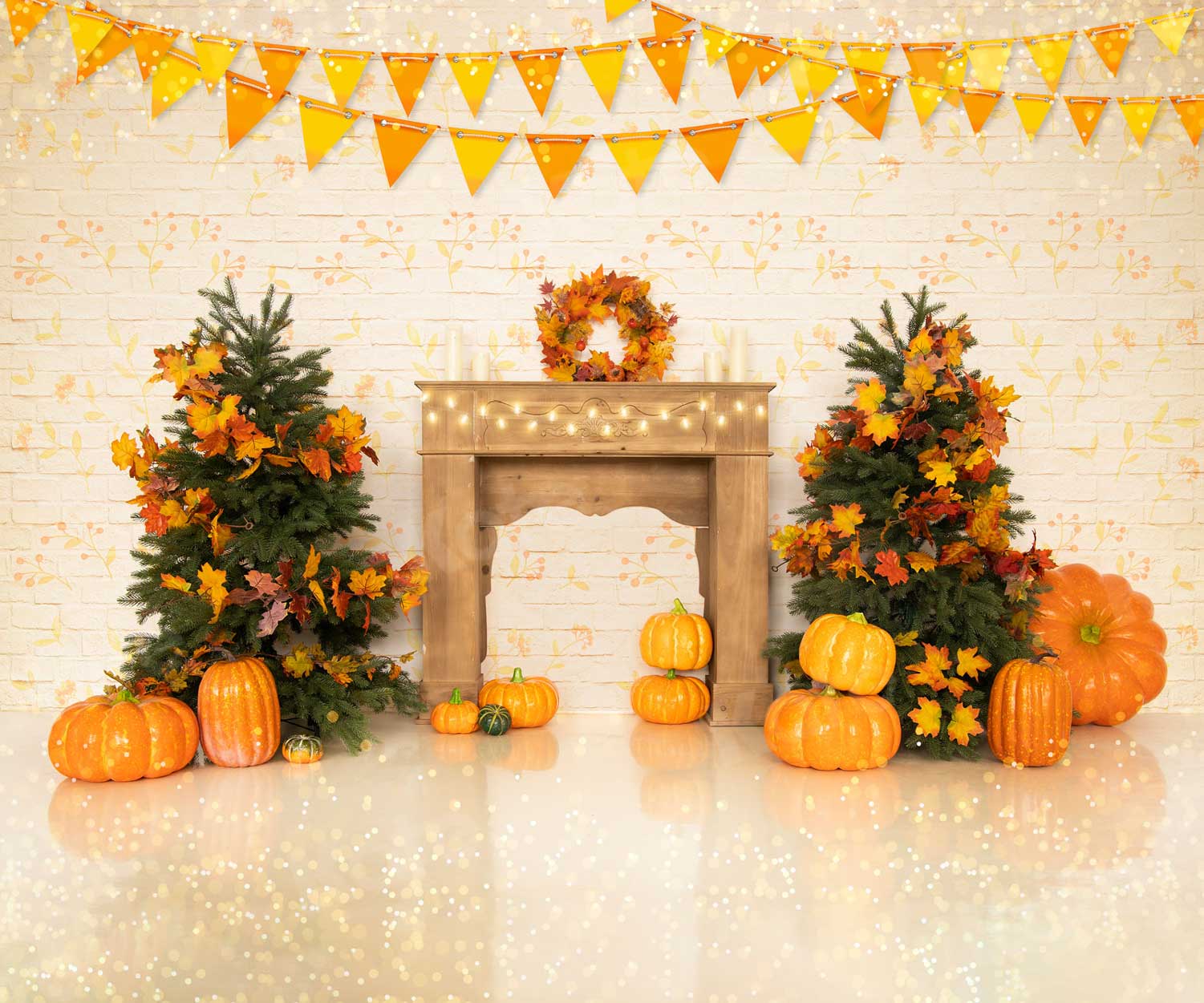 Kate Autumn Pumpkins Thanksgiving Backdrop for Photography -UK
