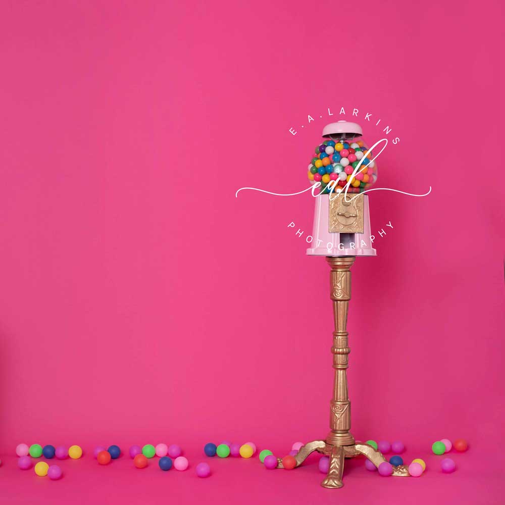 Kate Party Pink Gumball Fun Birthday Backdrop Designed by Erin Larkins