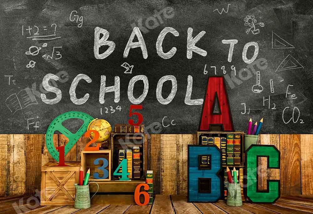 Kate Back To School Backdrop Blackboard Stationery Designed by Emetselch -UK