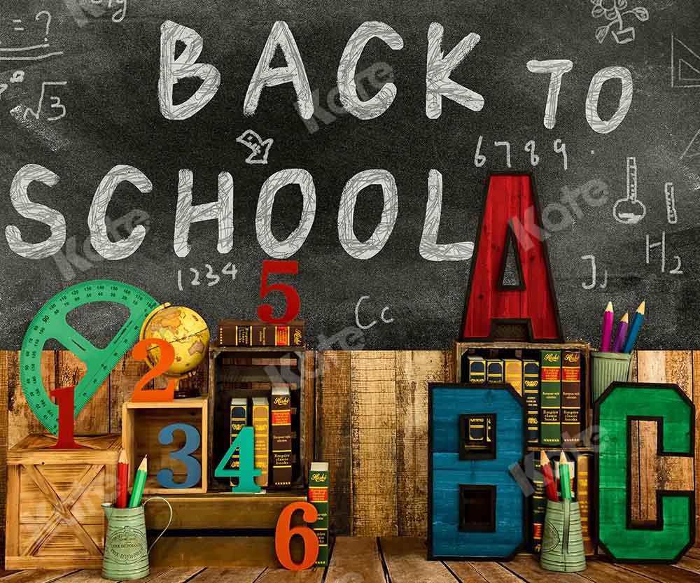 Kate Back To School Backdrop Blackboard Stationery Designed by Emetselch -UK