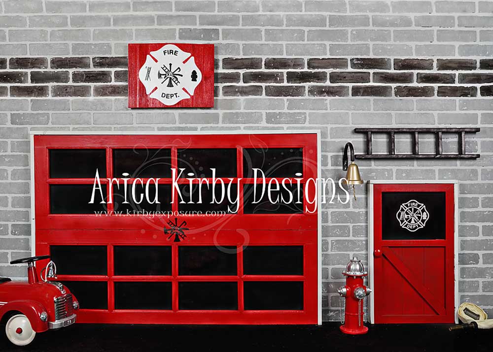 Kate Fire Station Fighting Brick Backdrop designed by Arica Kirby