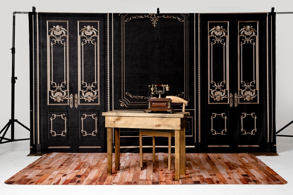 Kate Retro Wall Gold And Black Backdrop for Photography -UK