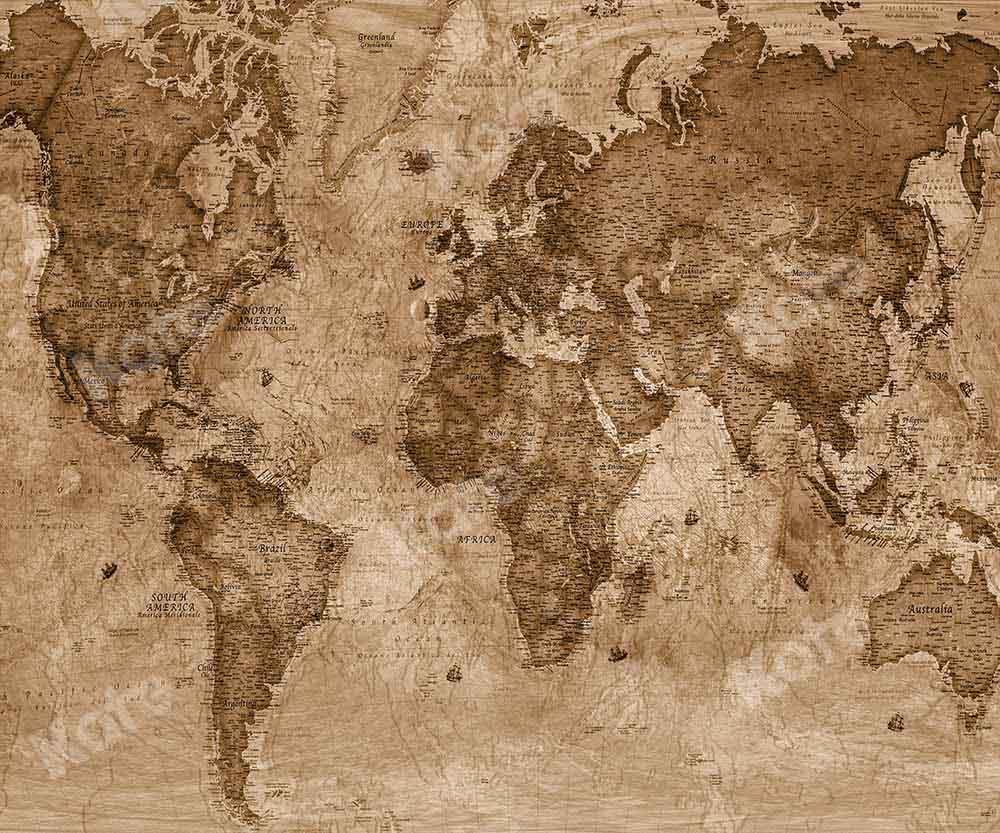 Kate Abstract World Map Retro Backdrop Designed by Chain Photography