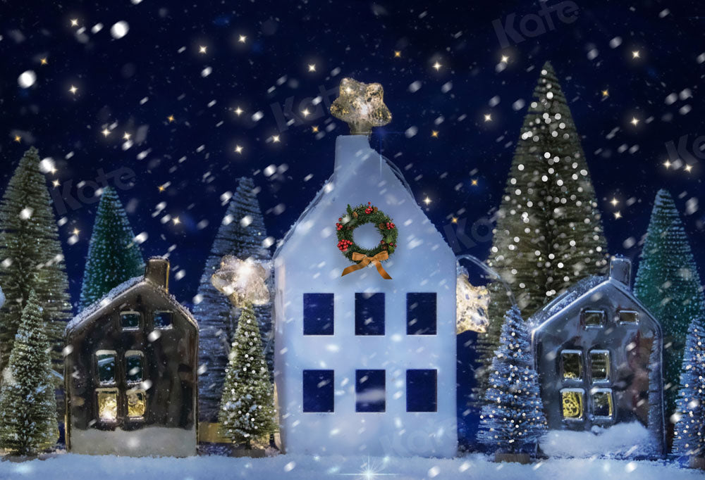 Kate Christmas Eve Tree Snowy Backdrop Designed by Chain Photography -UK