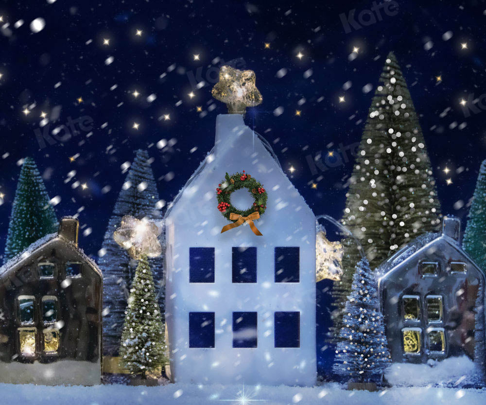 Kate Christmas Eve Tree Snowy Backdrop Designed by Chain Photography -UK
