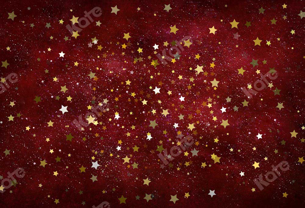 Kate Christmas Red Stars Backdrop Designed by Chain Photography -UK
