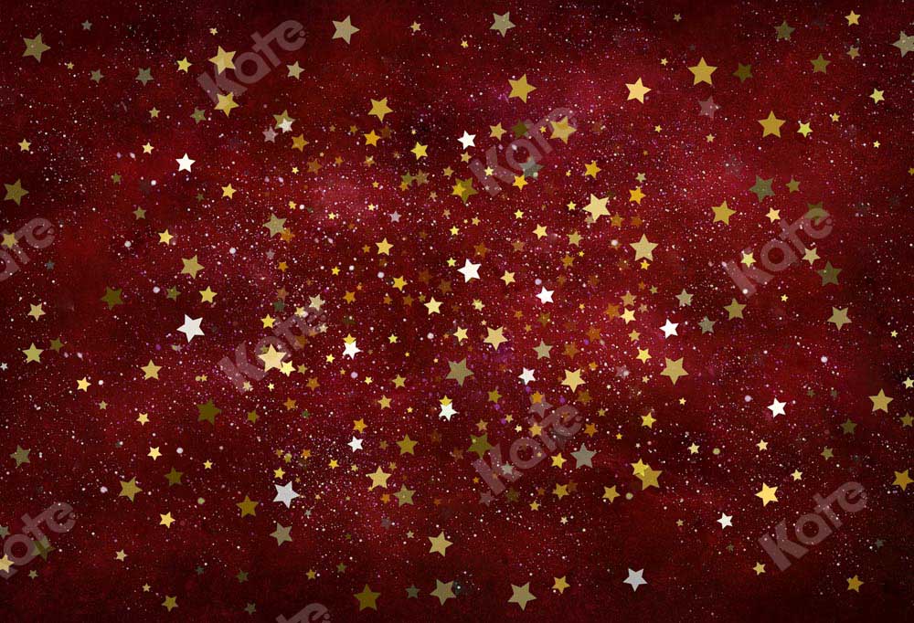 Kate Christmas Red Stars Backdrop Designed by Chain Photography