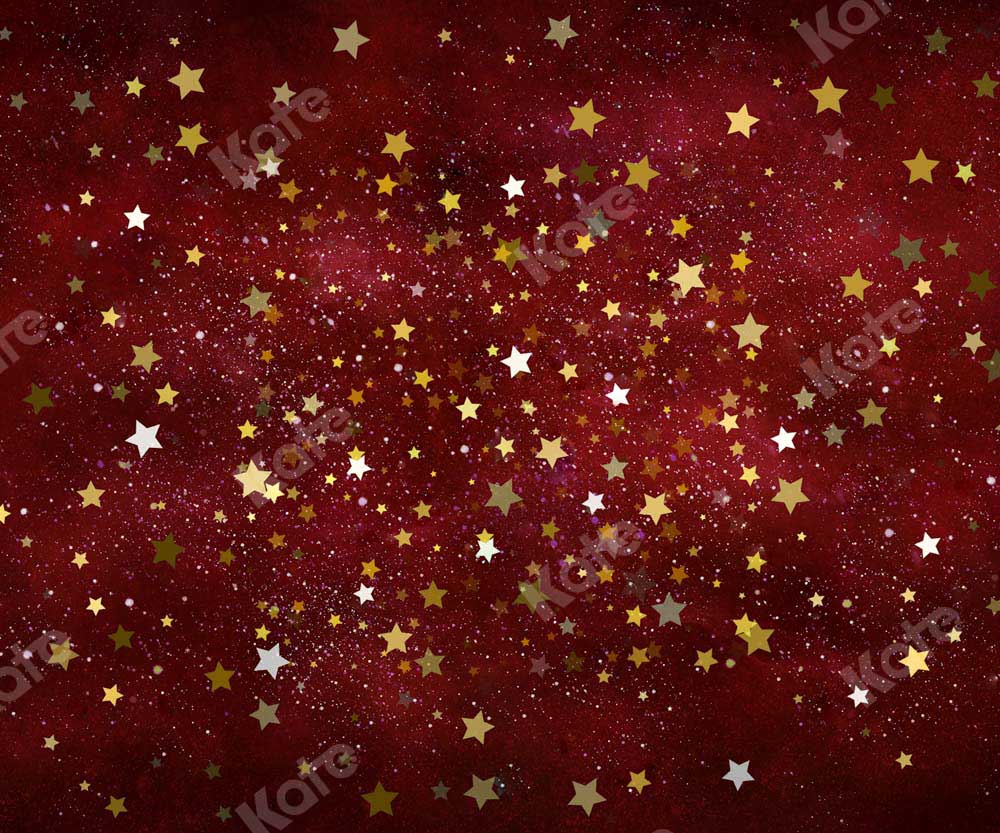 Kate Christmas Red Stars Backdrop Designed by Chain Photography