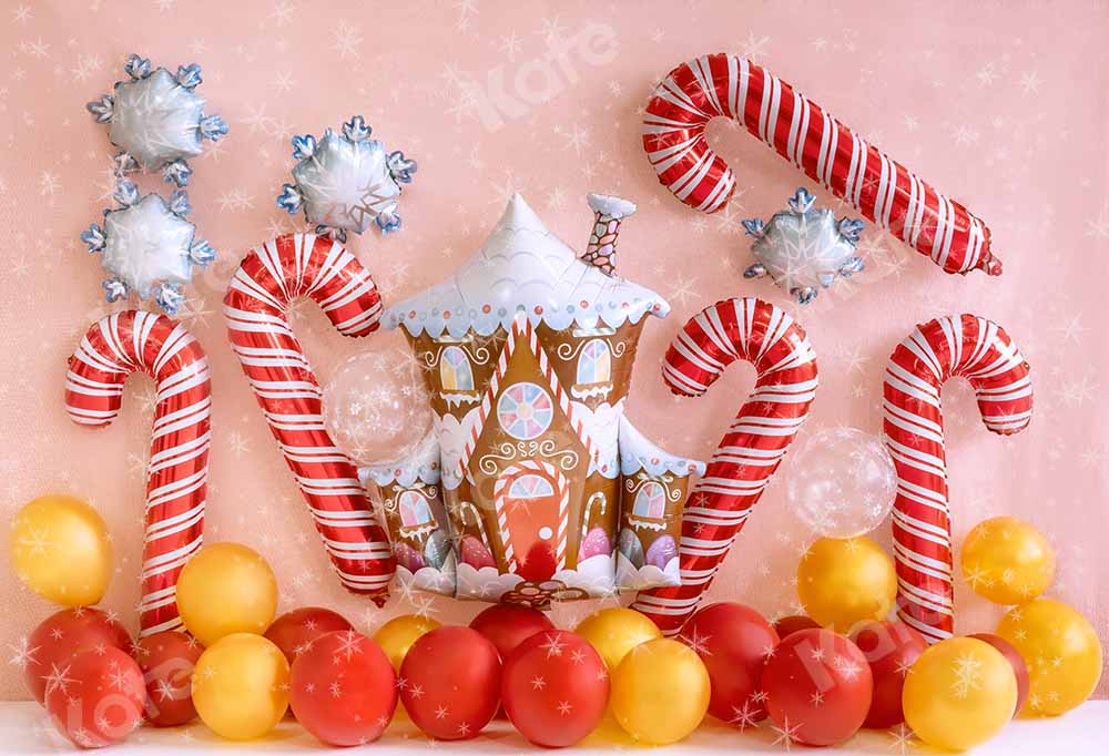Kate Christmas Balloon Winter Gingerbread House Backdrop Designed by Emetselch