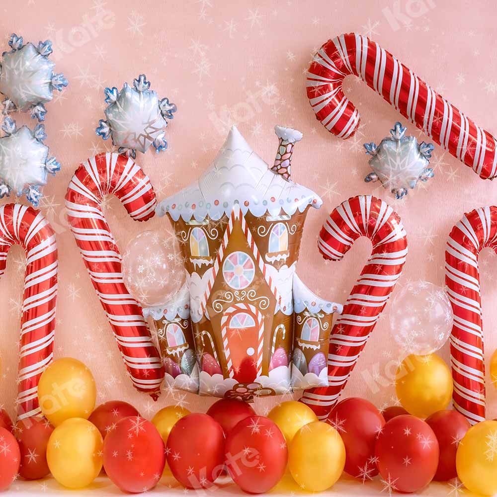 Kate Christmas Balloon Winter Gingerbread House Backdrop Designed by Emetselch