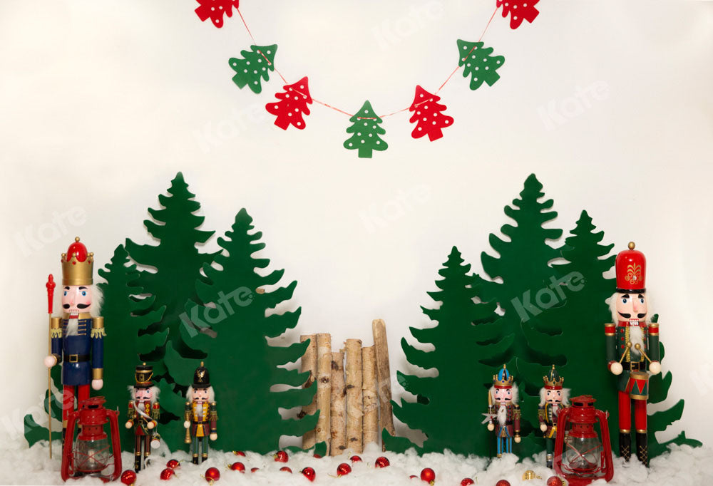 Kate Funny Christmas Tree Nutcracker Backdrop Designed by Emetselch