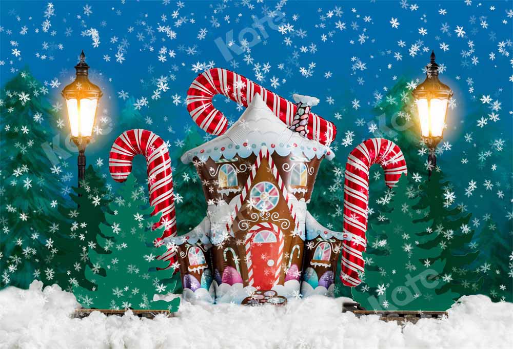 Kate Winter Christmas Balloon Snowflake Backdrop Designed by Emetselch -UK