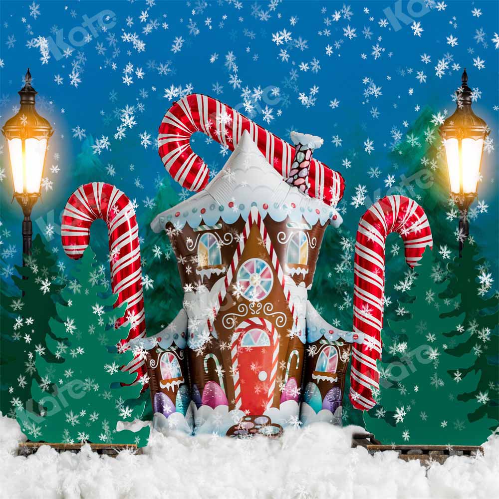 Kate Winter Christmas Balloon Snowflake Backdrop Designed by Emetselch -UK