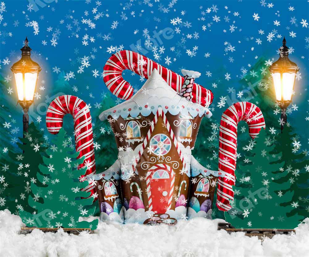 Kate Winter Christmas Balloon Snowflake Backdrop Designed by Emetselch -UK