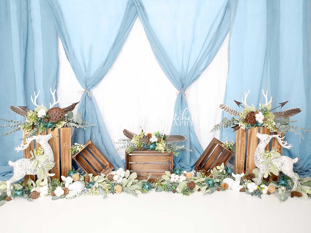 Kate Blue Cake Smash/Wedding Backdrop Designed By Krystle Mitchell Photography