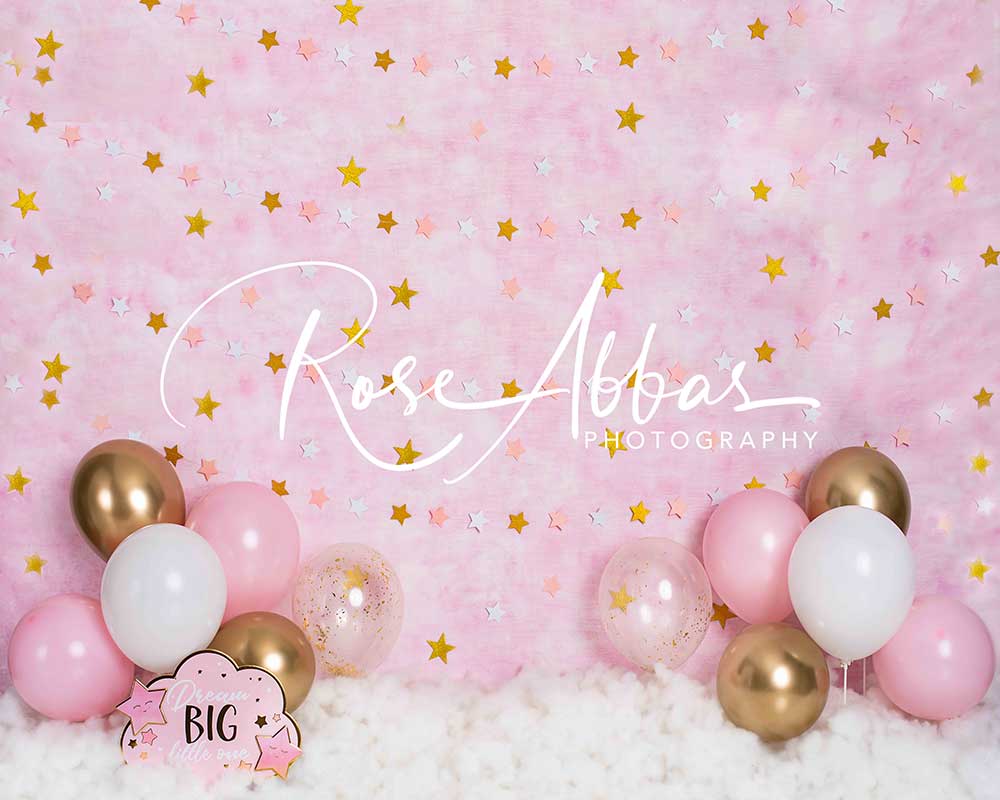 Kate Birthday Pink Dream Star Balloons Backdrop Designed By Rose Abbas