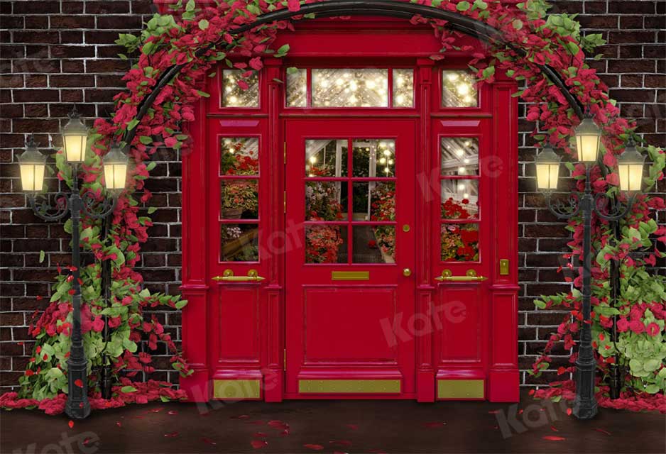 Kate Valentine's Day Flower Shop Backdrop for Photography