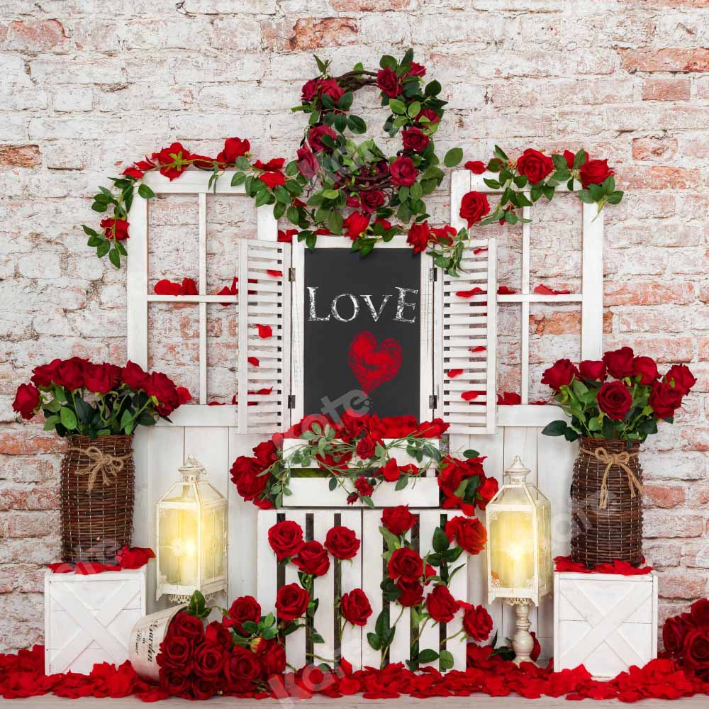 Kate Valentine's Day Roses Barn Door Backdrop Designed by Emetselch