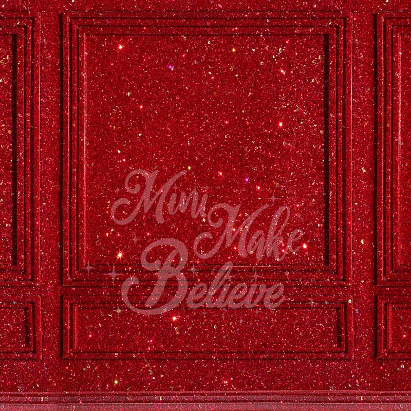 Kate Christmas Red Glitter Wall Backdrop Designed by Mini MakeBelieve