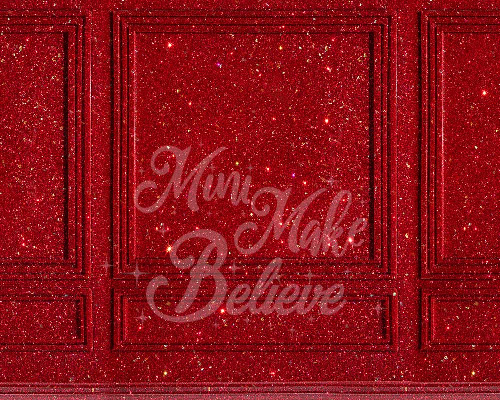 Kate Christmas Red Glitter Wall Backdrop Designed by Mini MakeBelieve