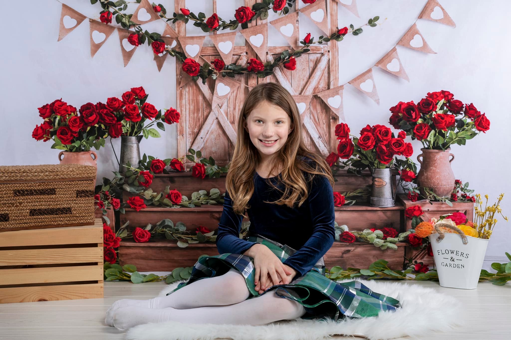 Kate Valentine's Day Rose Barn Door Backdrop Designed by Emetselch -UK