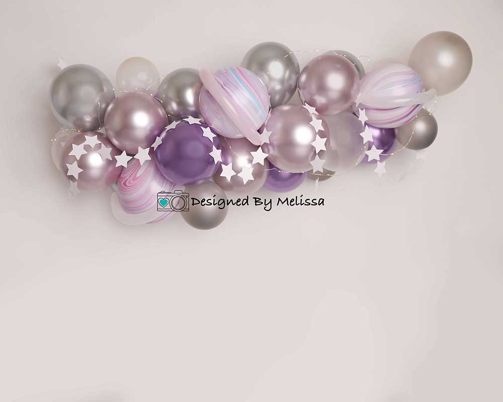 Kate Metallic Balloon Garland Space Backdrop Designed by Melissa King