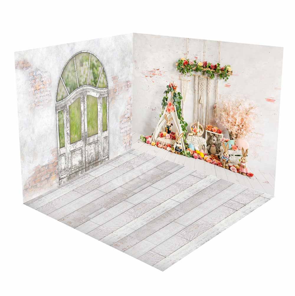 Kate Vintage Arch Easter Bunny Flower Tent Boho Room Set -UK