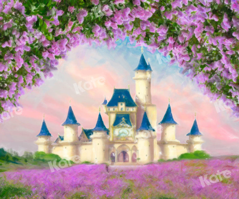Kate Garden Castle Spring Flowers Backdrop Designed by GQ -UK