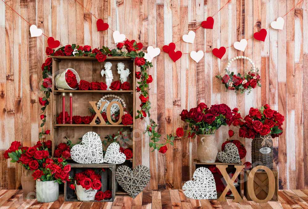 Kate Valentine's Day Rose Flower Room Backdrop Designed by Emetselch