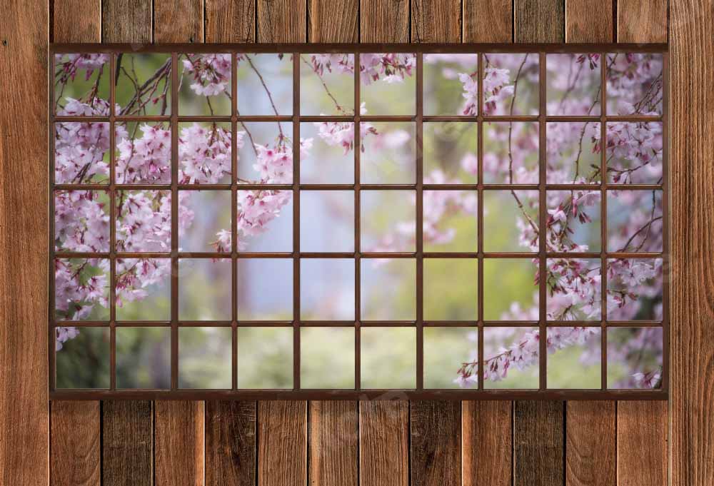 Kate Spring Wooden Room Window Backdrop Designed by Chain Photography