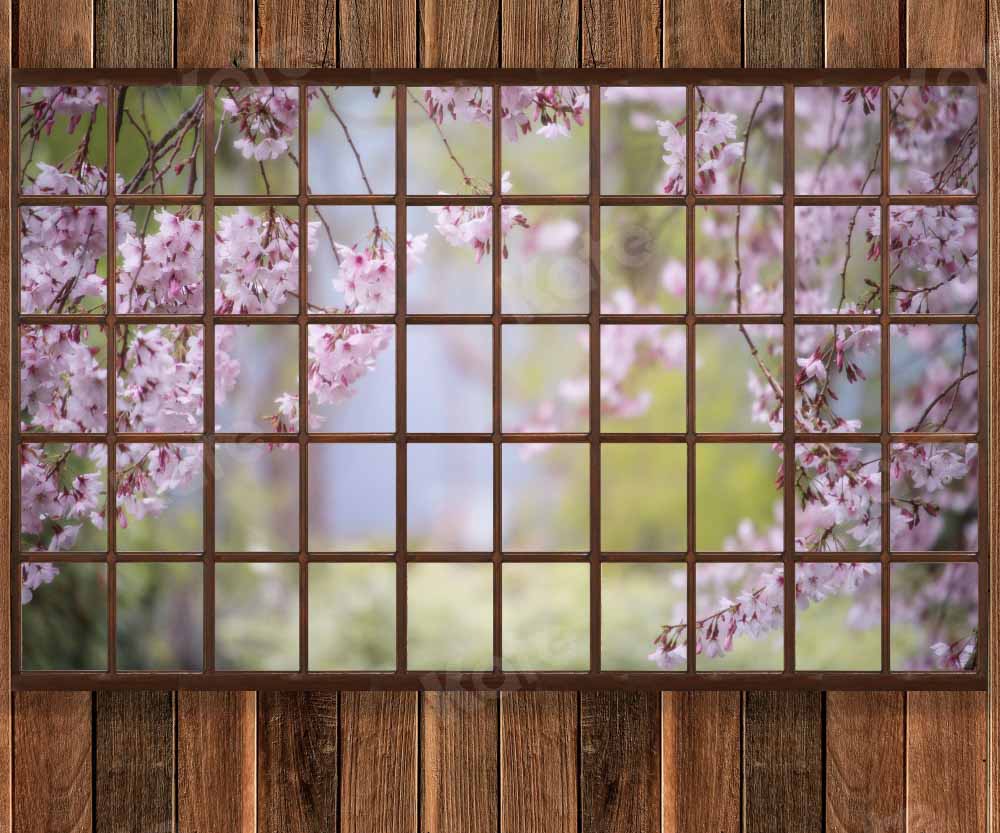 Kate Spring Wooden Room Window Backdrop Designed by Chain Photography