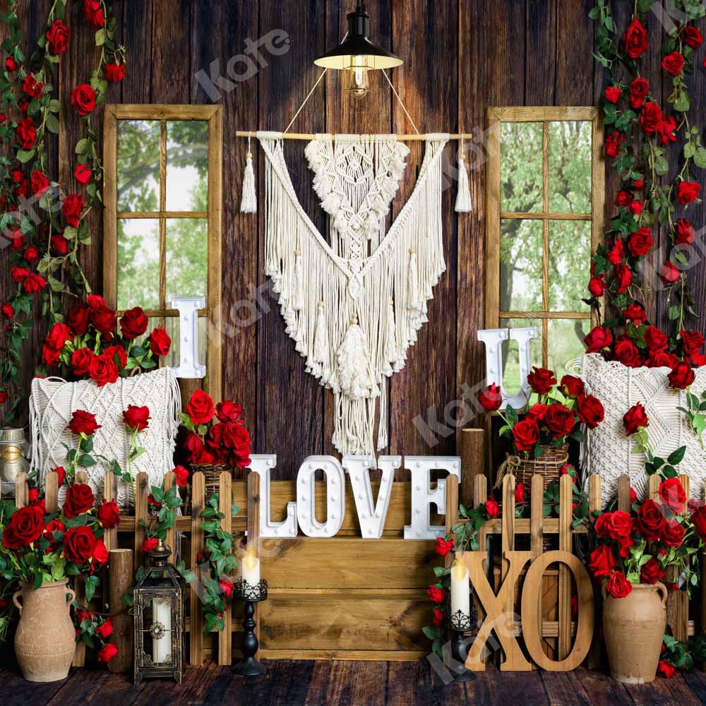 Kate Valentine's Day Boho Spring Window Rose Backdrop Designed by Emetselch