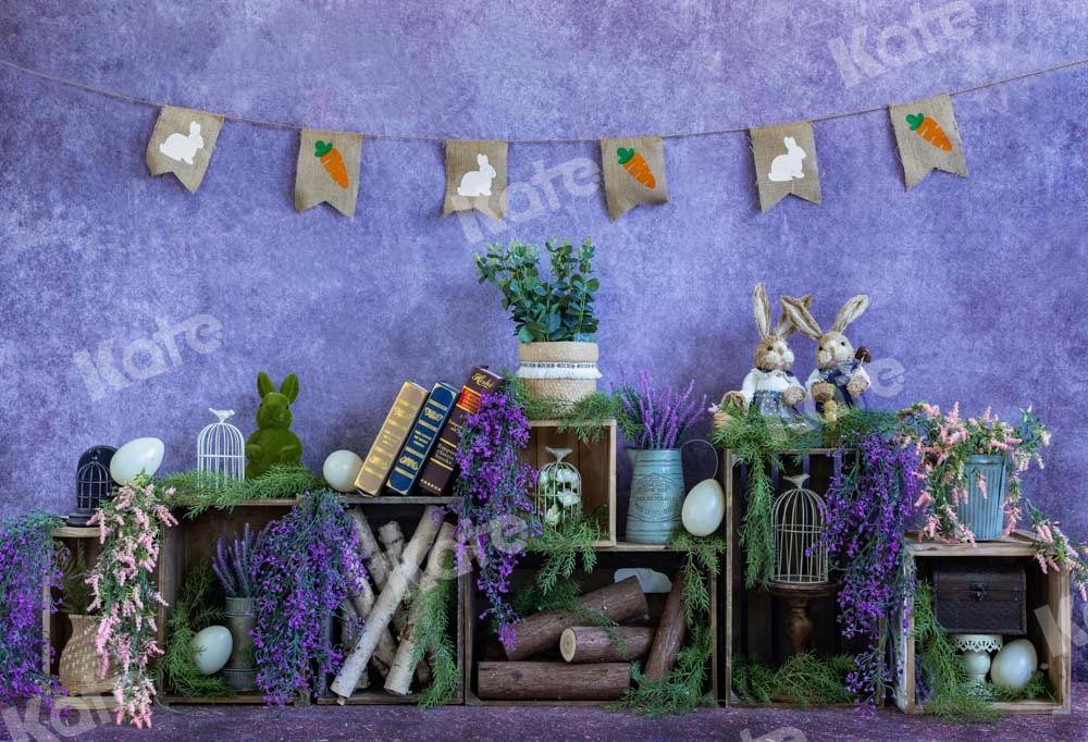 Kate Easter/Spring Purple Flowers Backdrop Designed by Emetselch