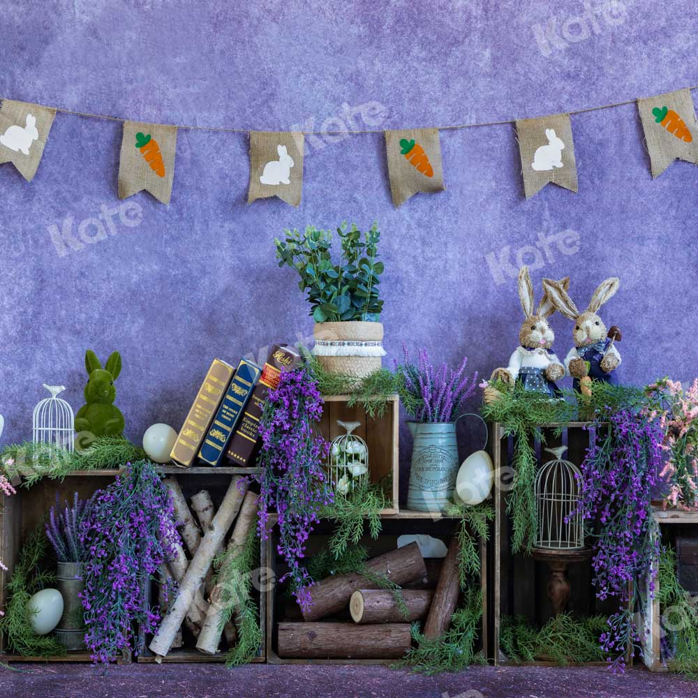 Kate Easter/Spring Purple Flowers Backdrop Designed by Emetselch