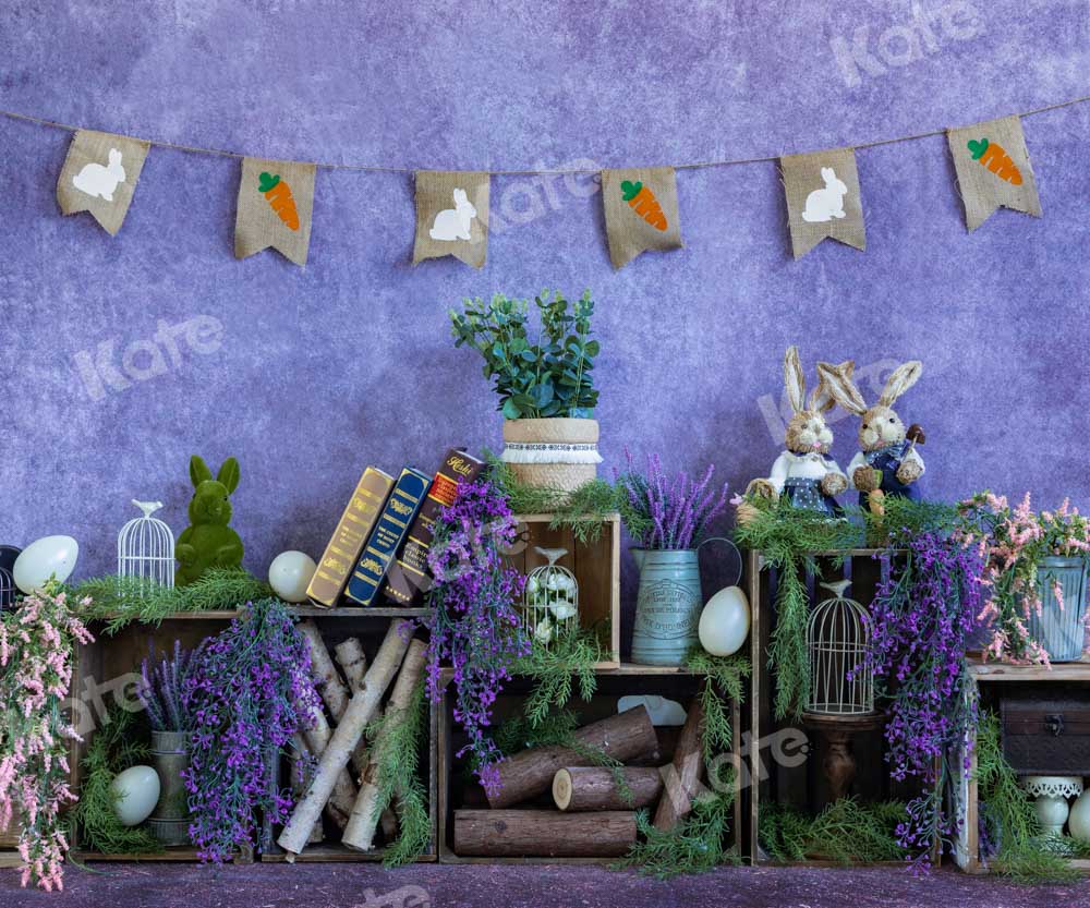 Kate Easter/Spring Purple Flowers Backdrop Designed by Emetselch -UK