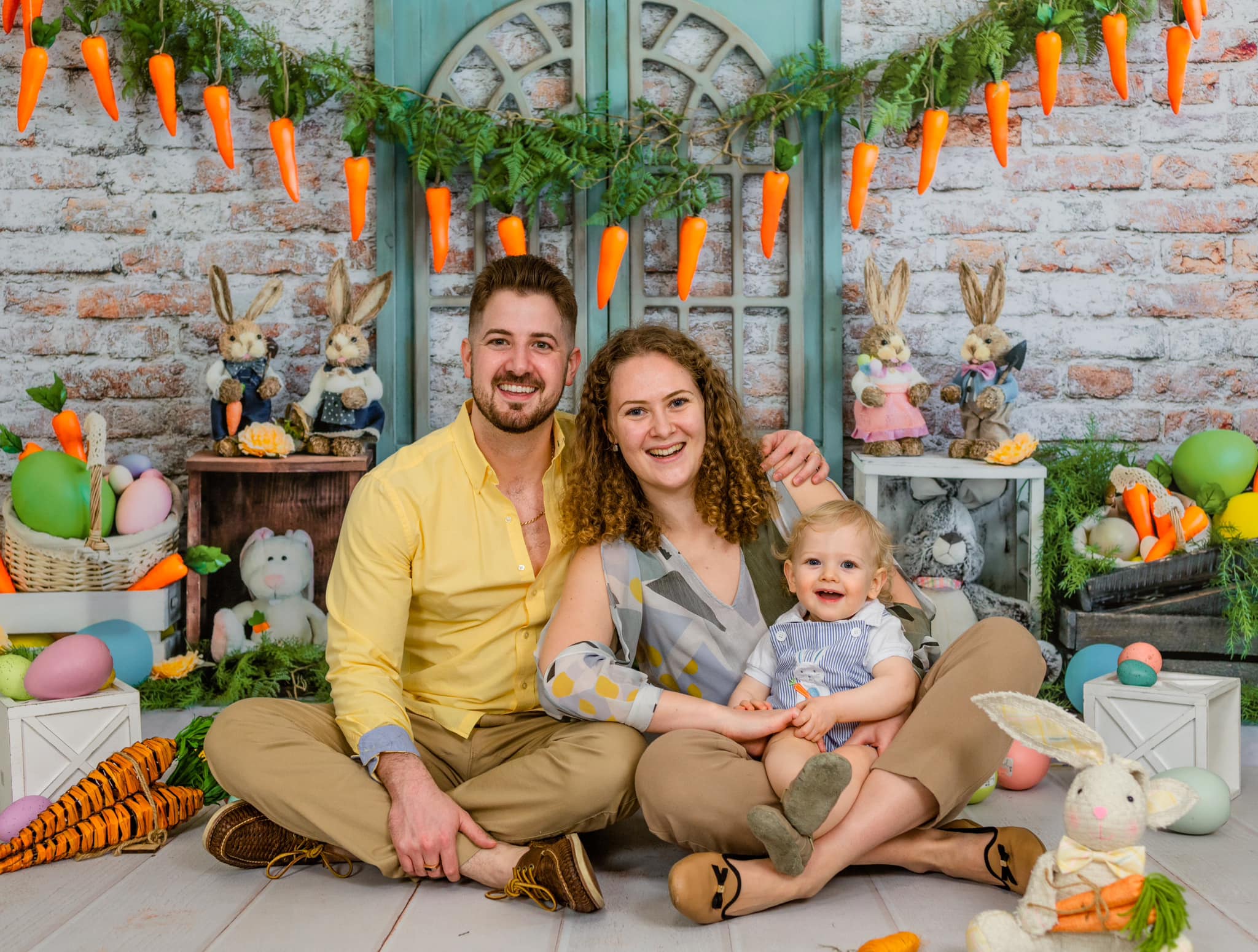 Kate Easter Bunny Carrot Brick Backdrop Designed by Emetselch -UK