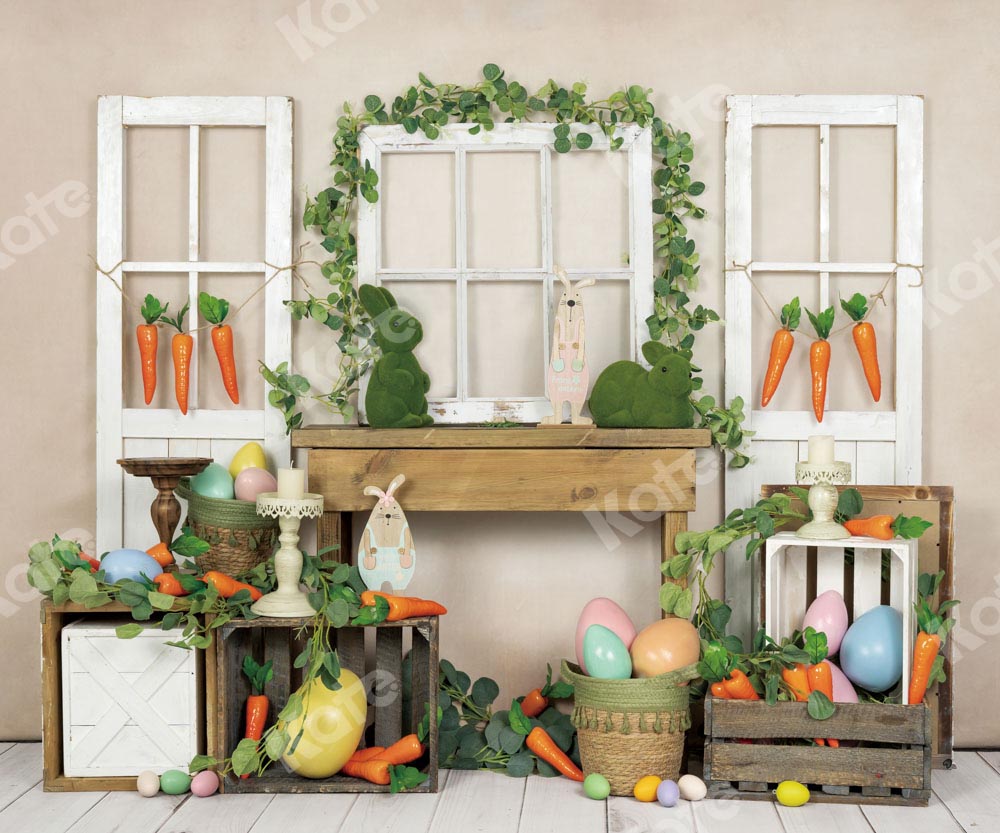 Kate Easter/Spring Bunny Carrot Eggs Backdrop Designed by Emetselch
