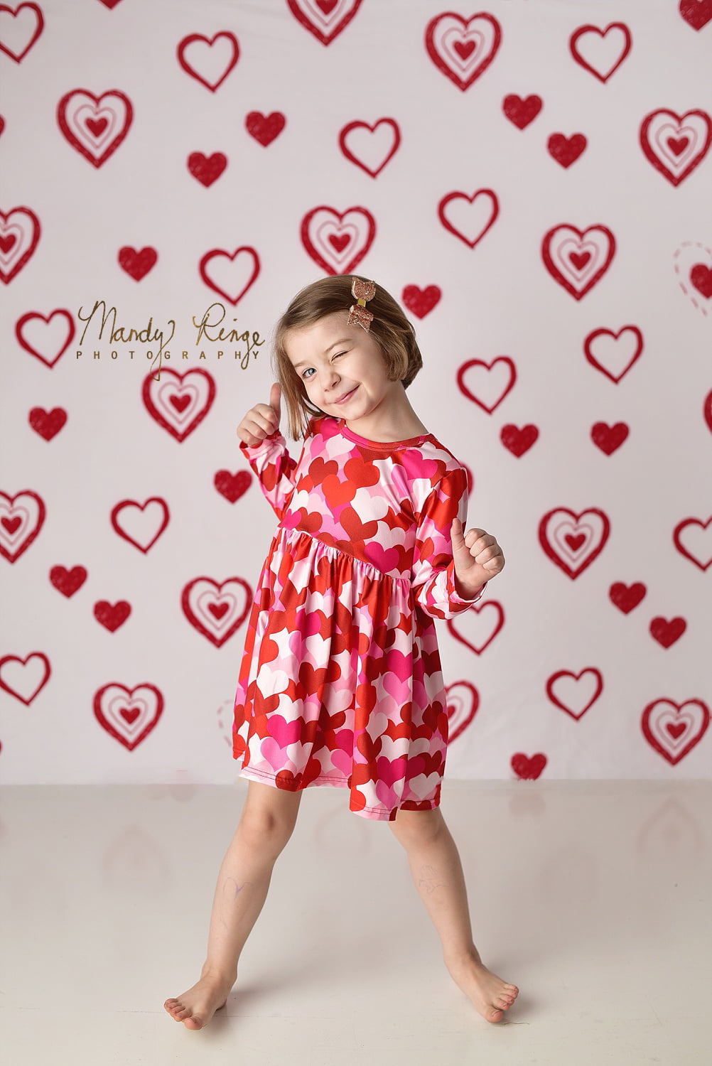 Kate Valentine's Heart Red Doodles Backdrop Designed by Mandy Ringe Photography